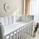 Protectie laterala patut bebelusi – Velvet alb (3)